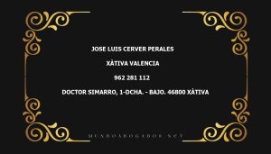 abogado Jose Luis Cerver Perales en la localidad de Xàtiva