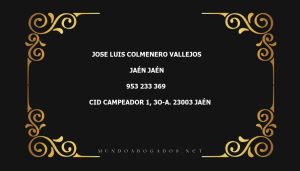 abogado Jose Luis Colmenero Vallejos en la localidad de Jaén