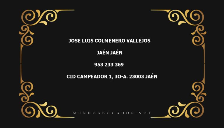 abogado Jose Luis Colmenero Vallejos en la localidad de Jaén