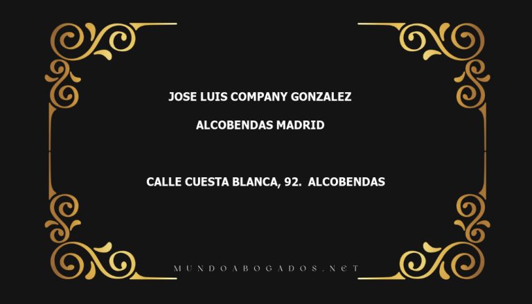 abogado Jose Luis Company Gonzalez en la localidad de Alcobendas