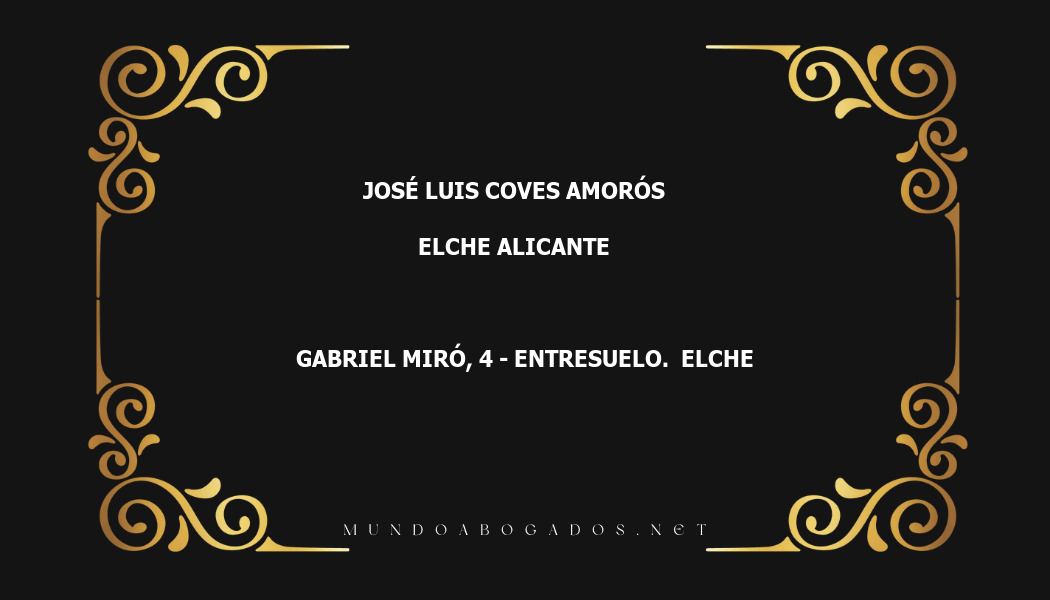 abogado José Luis Coves Amorós en la localidad de Elche