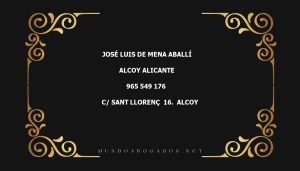 abogado José Luis De Mena Aballí en la localidad de Alcoy