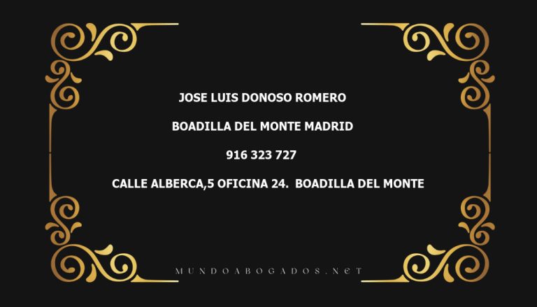 abogado Jose Luis Donoso Romero en la localidad de Boadilla del Monte