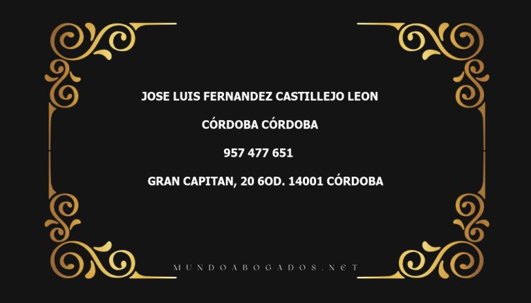 abogado Jose Luis Fernandez Castillejo Leon en la localidad de Córdoba