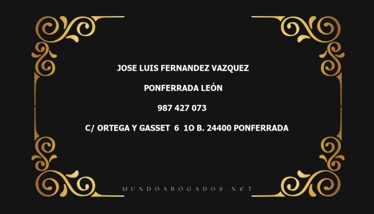 abogado Jose Luis Fernandez Vazquez en la localidad de Ponferrada