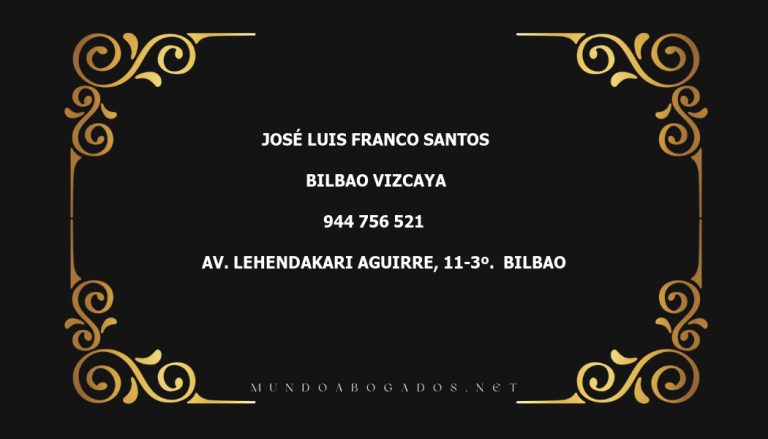 abogado José Luis Franco Santos en la localidad de Bilbao