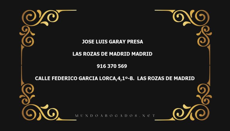 abogado Jose Luis Garay Presa en la localidad de Las Rozas de Madrid