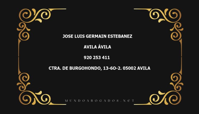 abogado Jose Luis Germain Estebanez en la localidad de Avila