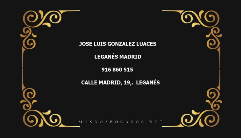 abogado Jose Luis Gonzalez Luaces en la localidad de Leganés