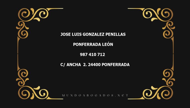 abogado Jose Luis Gonzalez Penillas en la localidad de Ponferrada