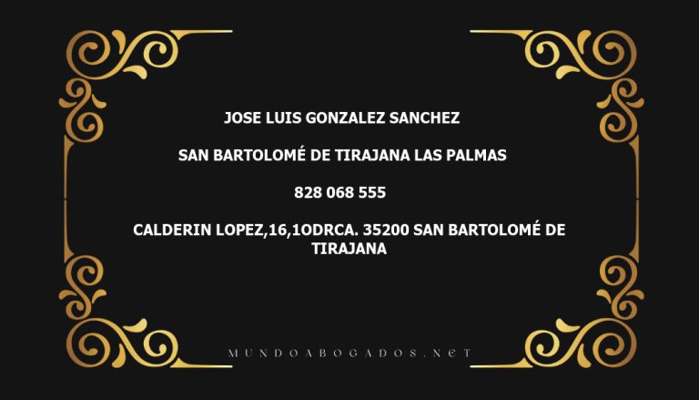 abogado Jose Luis Gonzalez Sanchez en la localidad de San Bartolomé de Tirajana