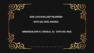 abogado Jose Luis Guallart Palomino en la localidad de Soto del Real