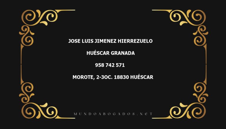 abogado Jose Luis Jimenez Hierrezuelo en la localidad de Huéscar