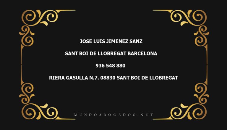 abogado Jose Luis Jimenez Sanz en la localidad de Sant Boi de Llobregat