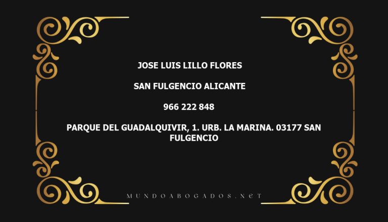 abogado Jose Luis Lillo Flores en la localidad de San Fulgencio