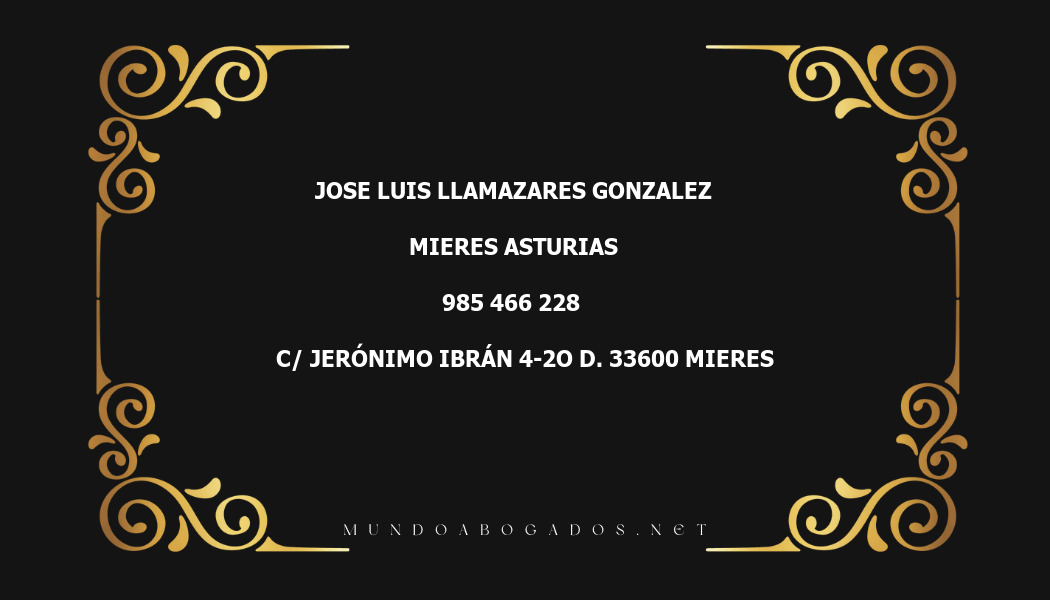 abogado Jose Luis Llamazares Gonzalez en la localidad de Mieres