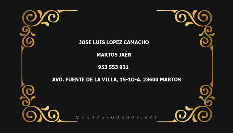 abogado Jose Luis Lopez Camacho en la localidad de Martos