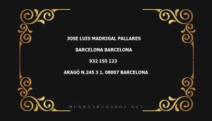 abogado Jose Luis Madrigal Pallares en la localidad de Barcelona