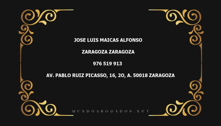 abogado Jose Luis Maicas Alfonso en la localidad de Zaragoza