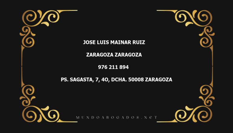 abogado Jose Luis Mainar Ruiz en la localidad de Zaragoza