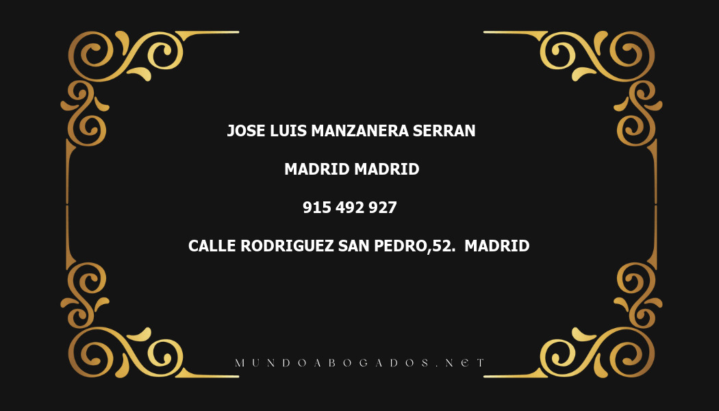 abogado Jose Luis Manzanera Serran en la localidad de Madrid