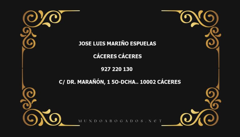 abogado Jose Luis Mariño Espuelas en la localidad de Cáceres