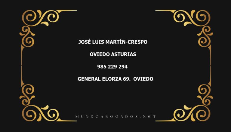 abogado José Luis Martín-Crespo en la localidad de Oviedo