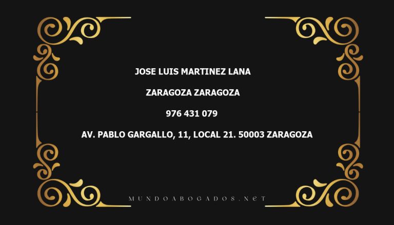 abogado Jose Luis Martinez Lana en la localidad de Zaragoza