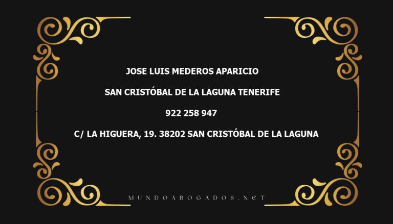 abogado Jose Luis Mederos Aparicio en la localidad de San Cristóbal de La Laguna