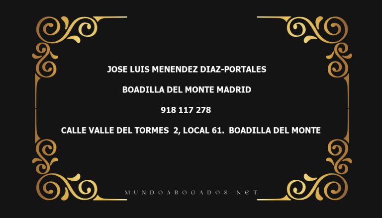 abogado Jose Luis Menendez Diaz-Portales en la localidad de Boadilla del Monte