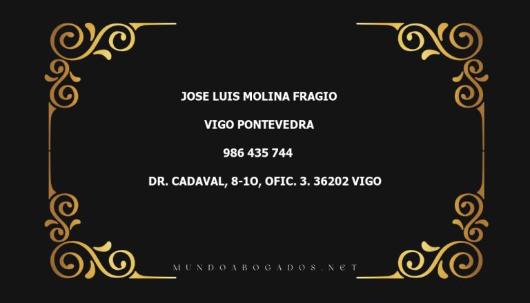 abogado Jose Luis Molina Fragio en la localidad de Vigo