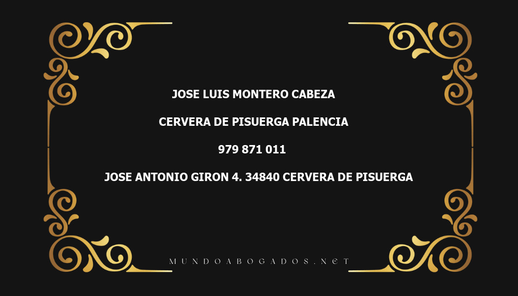 abogado Jose Luis Montero Cabeza en la localidad de Cervera de Pisuerga