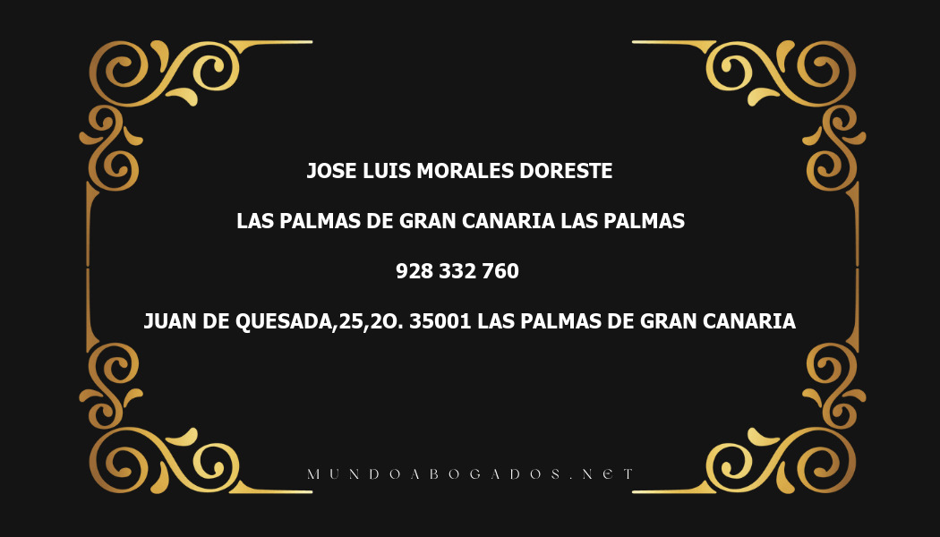 abogado Jose Luis Morales Doreste en la localidad de Las Palmas de Gran Canaria