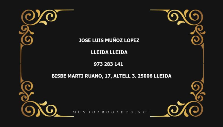 abogado Jose Luis Muñoz Lopez en la localidad de Lleida