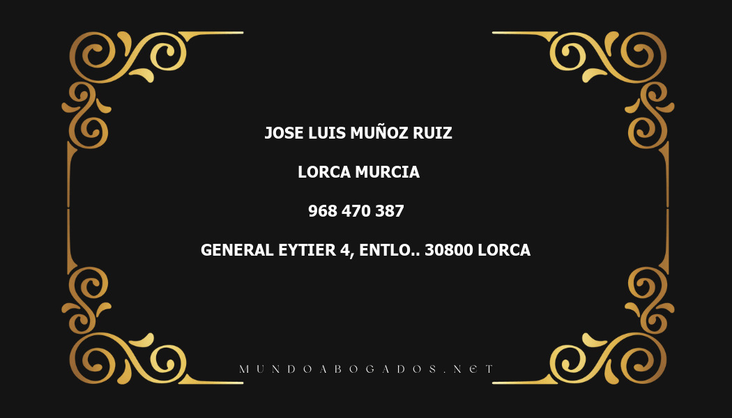 abogado Jose Luis Muñoz Ruiz en la localidad de Lorca