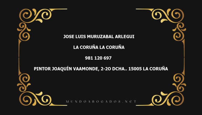 abogado Jose Luis Muruzabal Arlegui en la localidad de La Coruña