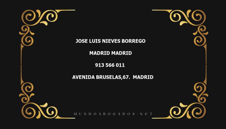 abogado Jose Luis Nieves Borrego en la localidad de Madrid