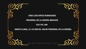 abogado Jose Luis Ortiz Rodriguez en la localidad de Fregenal de la Sierra