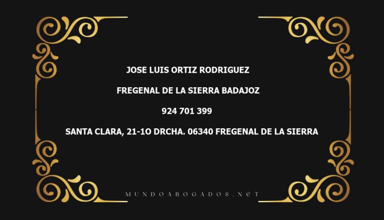 abogado Jose Luis Ortiz Rodriguez en la localidad de Fregenal de la Sierra