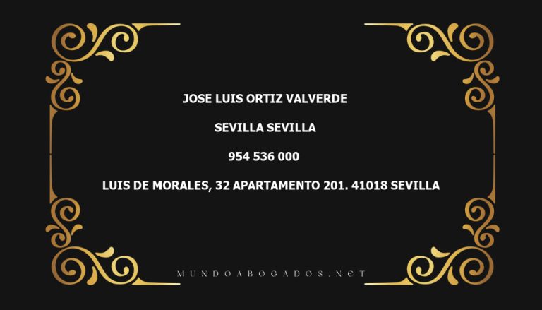 abogado Jose Luis Ortiz Valverde en la localidad de Sevilla