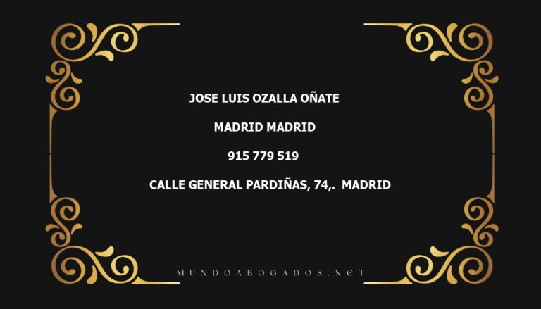 abogado Jose Luis Ozalla Oñate en la localidad de Madrid