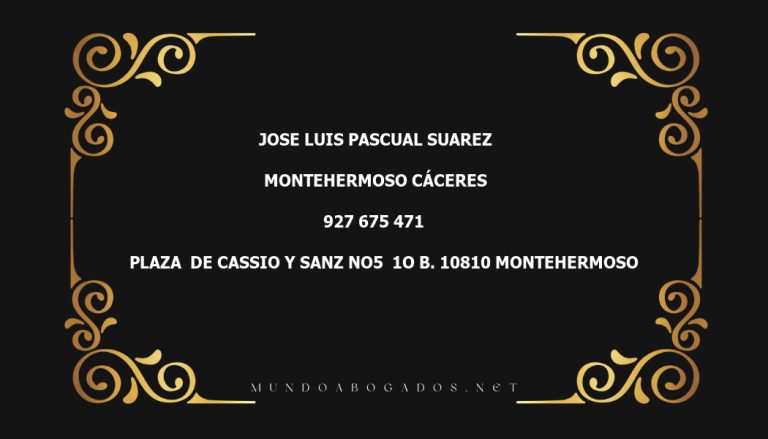 abogado Jose Luis Pascual Suarez en la localidad de Montehermoso