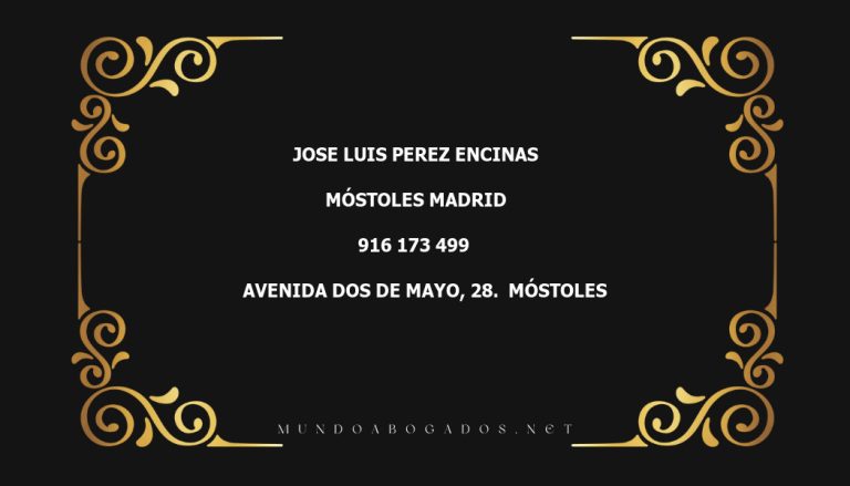 abogado Jose Luis Perez Encinas en la localidad de Móstoles