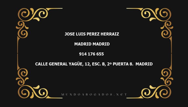 abogado Jose Luis Perez Herraiz en la localidad de Madrid