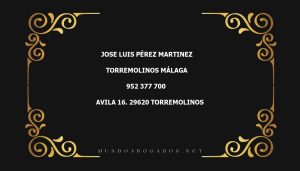 abogado Jose Luis Pérez Martinez en la localidad de Torremolinos