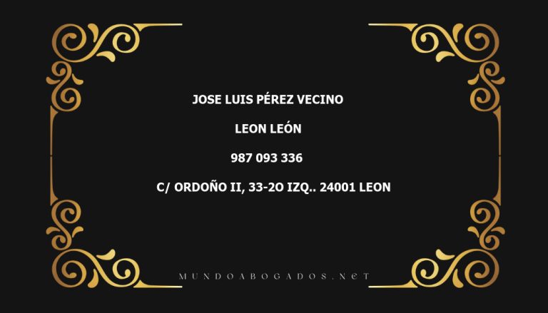 abogado Jose Luis Pérez Vecino en la localidad de Leon