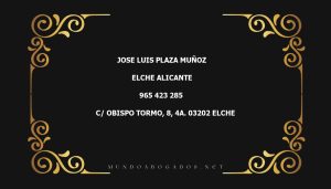 abogado Jose Luis Plaza Muñoz en la localidad de Elche