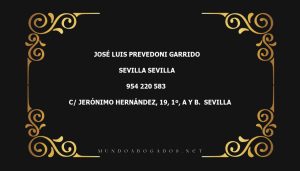 abogado José Luis Prevedoni Garrido en la localidad de Sevilla