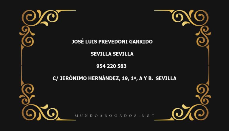 abogado José Luis Prevedoni Garrido en la localidad de Sevilla