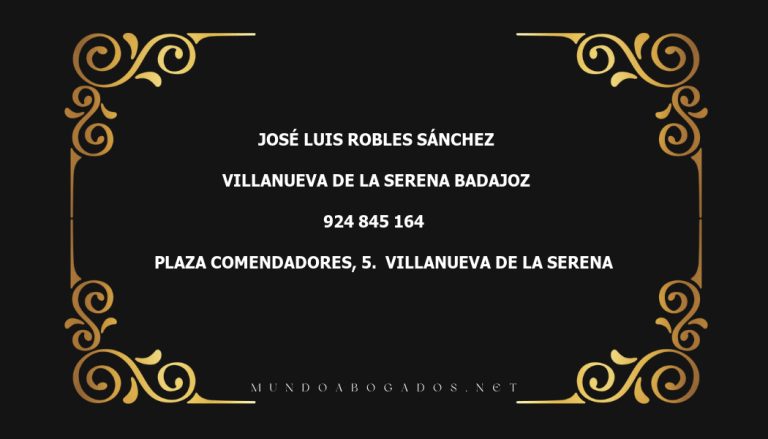 abogado José Luis Robles Sánchez en la localidad de Villanueva de la Serena